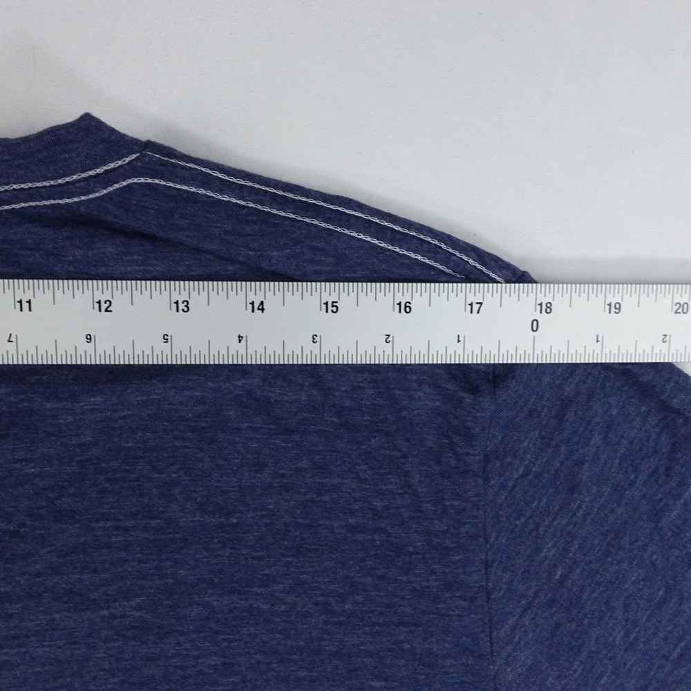 Goodlife T-Shirt Men's XL V-Neck Curved Hem Short Sleeve Cotton Poly Blue‎ USA